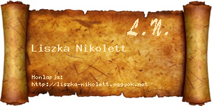 Liszka Nikolett névjegykártya